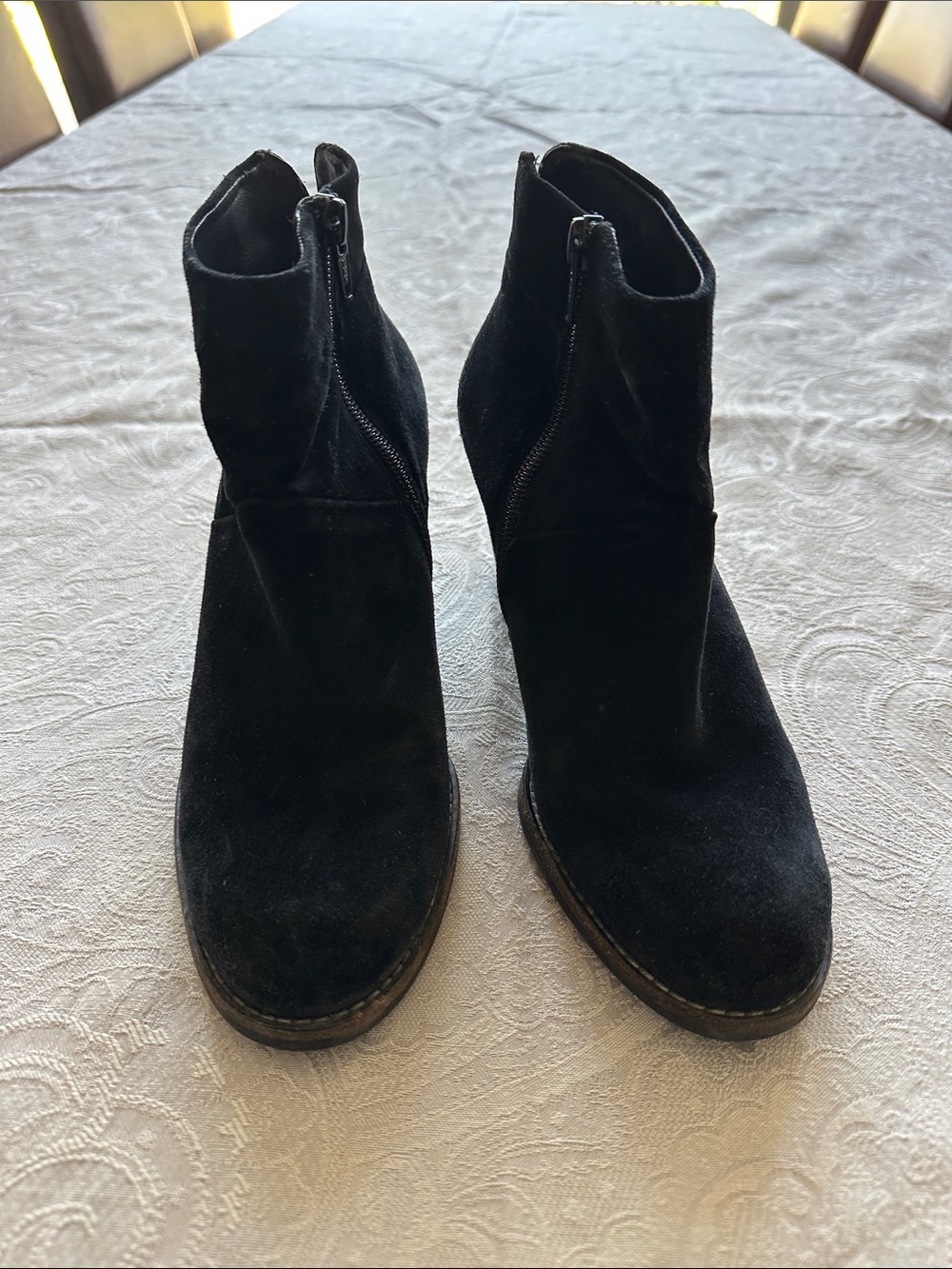 Paul Green Black Suede Chukka Boots with Side Zip